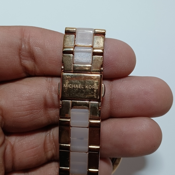 Michael Kors Ladies' Jaryn Rose Gold Tone and Acetate Watch MK3661 Working shows - Picture 7 of 9